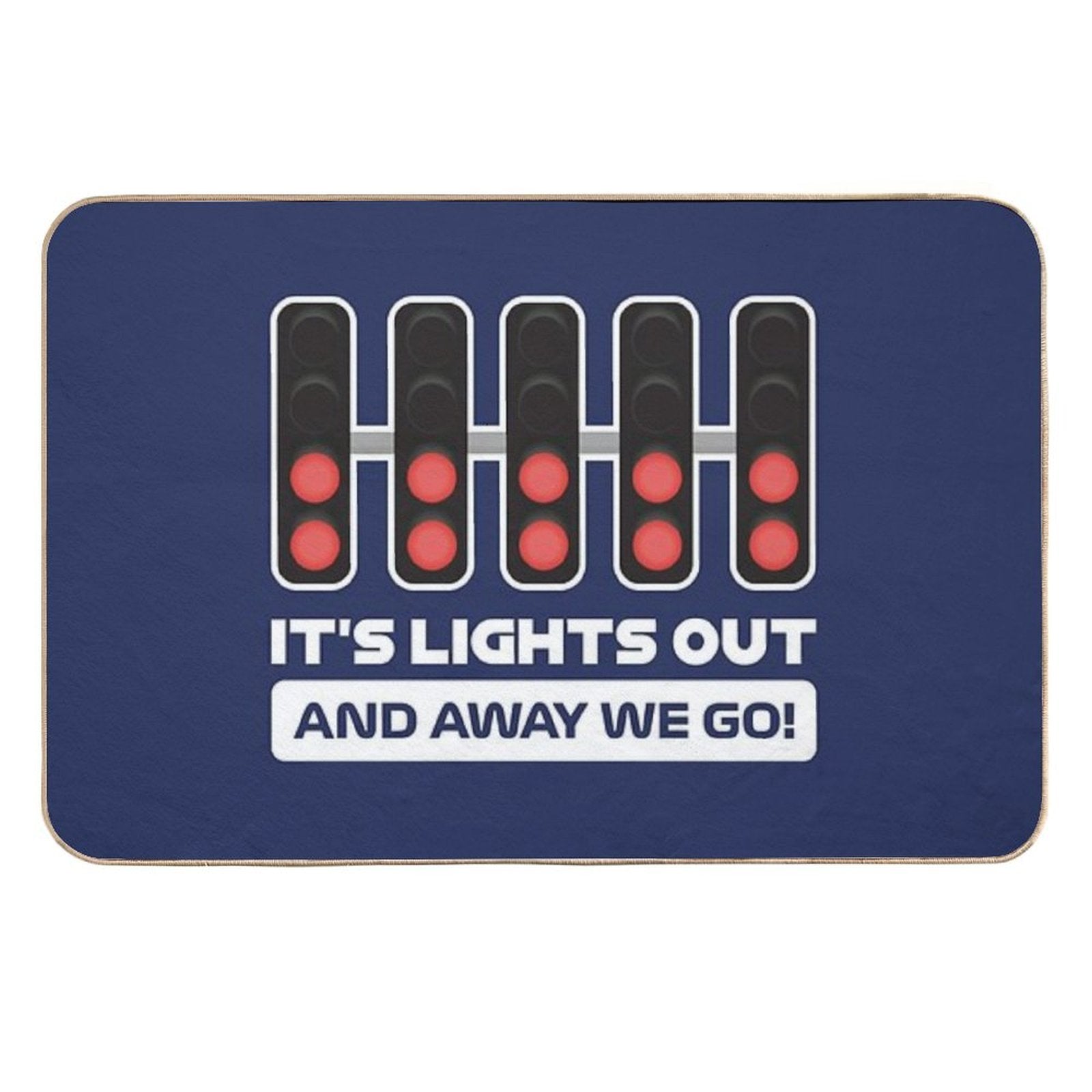It's Lights Out And Away We Go! - Version 2 (Dark Blue BG)  Multi-Purpose Bath Mat