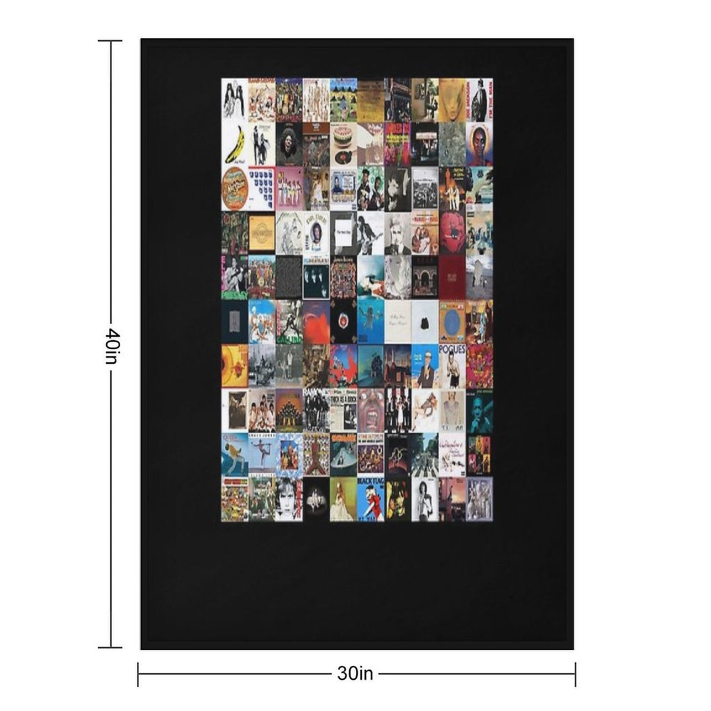 Greatest Album Collage Classic Eco-conscious Throw Blanket