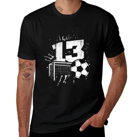 13th Birthday Boy Soccer Player Football 13 Years Old  Stretchy T-Shirt