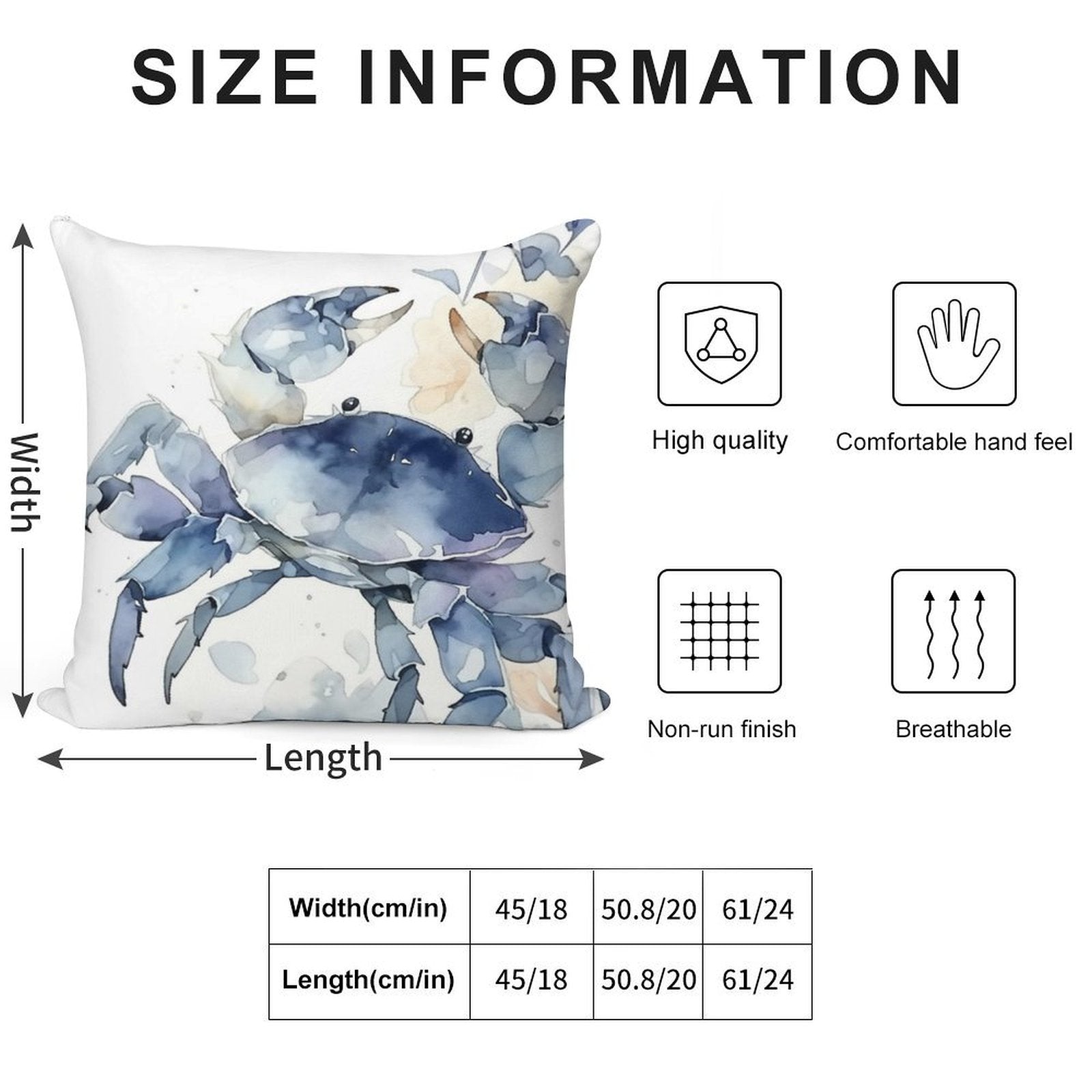 Blue Crab Beach House Coastal Nautical Delight Soft Warmth Comfort Throw Pillow