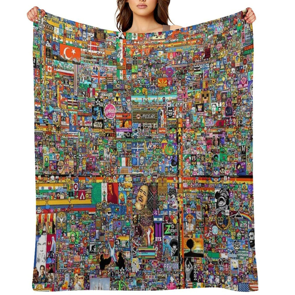 8K R Place 2022 Atlas Final Image Compact Throw Blanket