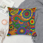 Happy Hippy Psychedelic Rainbow Design Soft Multiple Sizes Throw Pillow