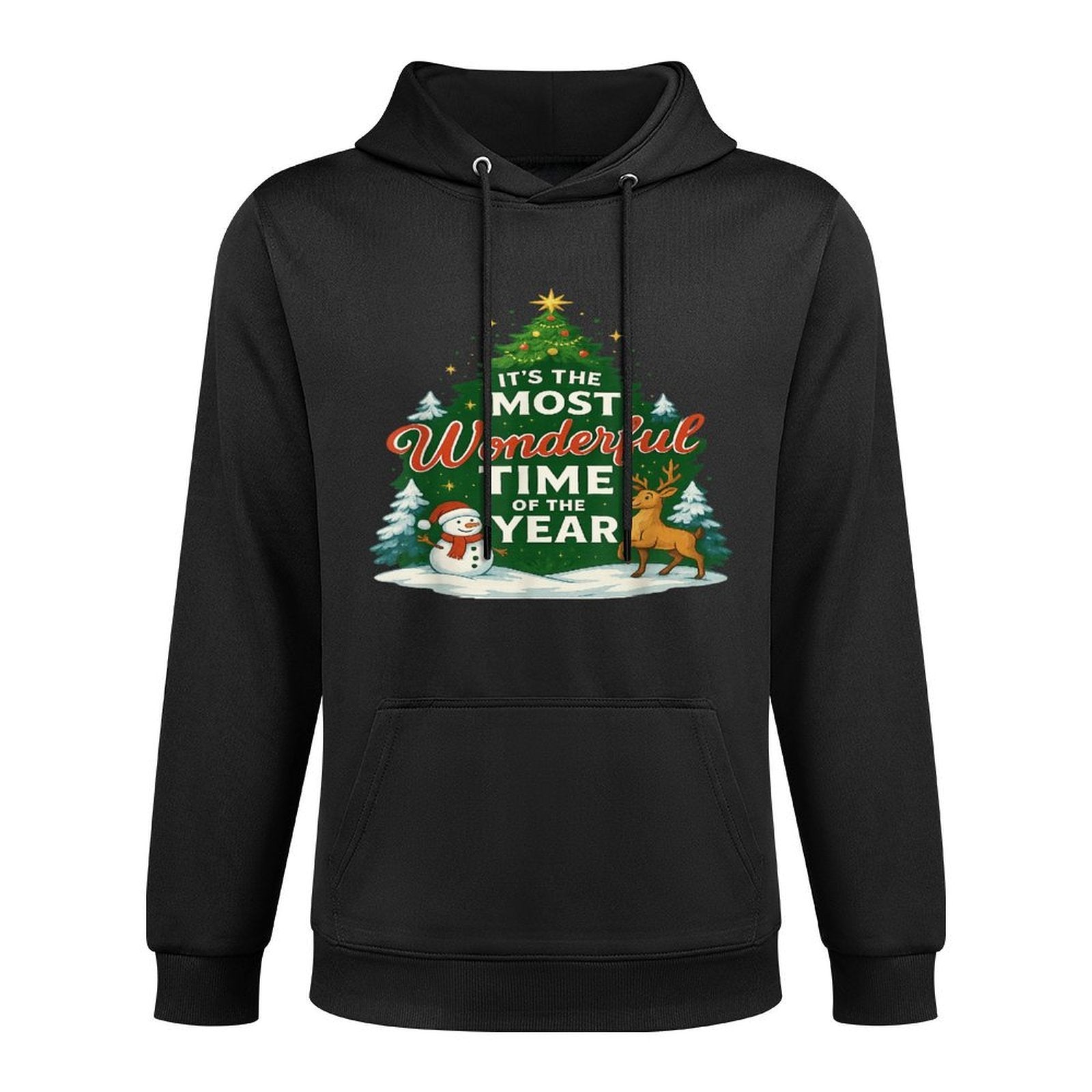 Its The Most Wonderful Time of Year Christmas Funny Santa Medium-Weight Fabric Hoodie