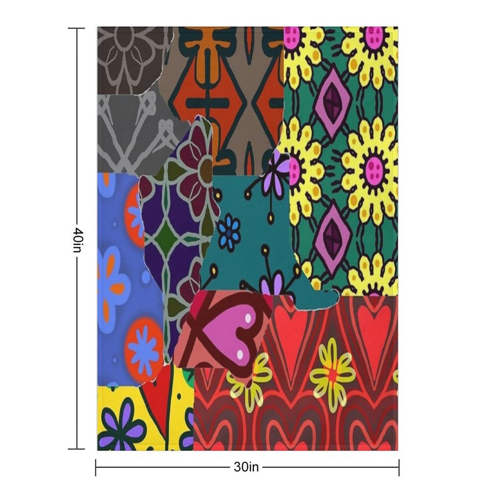 Graphic Design Pacthwork Pattern Anti-pilling Throw Blanket