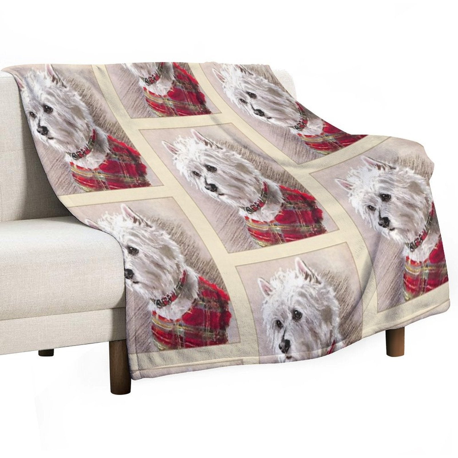 Scottish Highland Westie Dog Quick-dry Throw Blanket