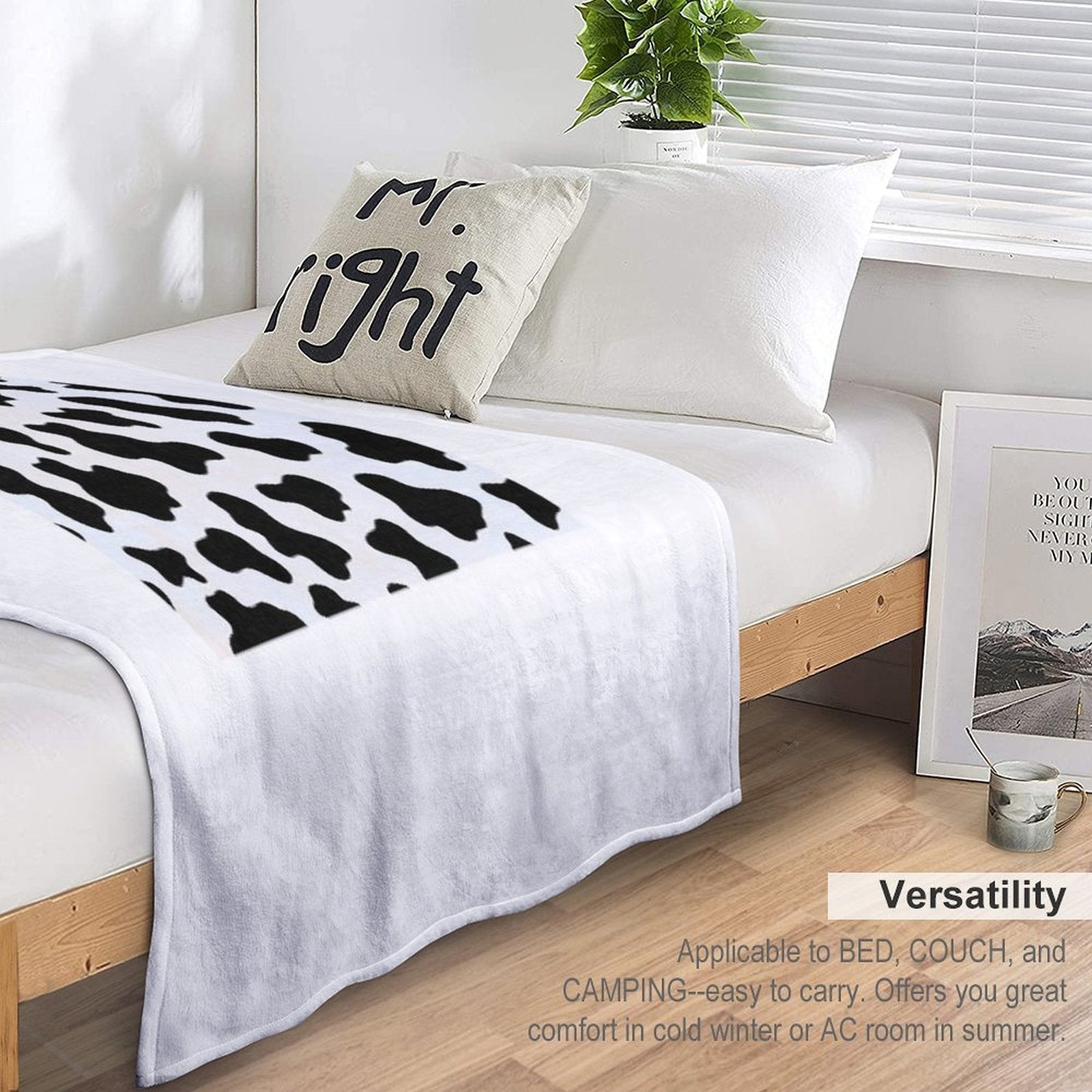 Cow Print Eco-conscious Throw Blanket