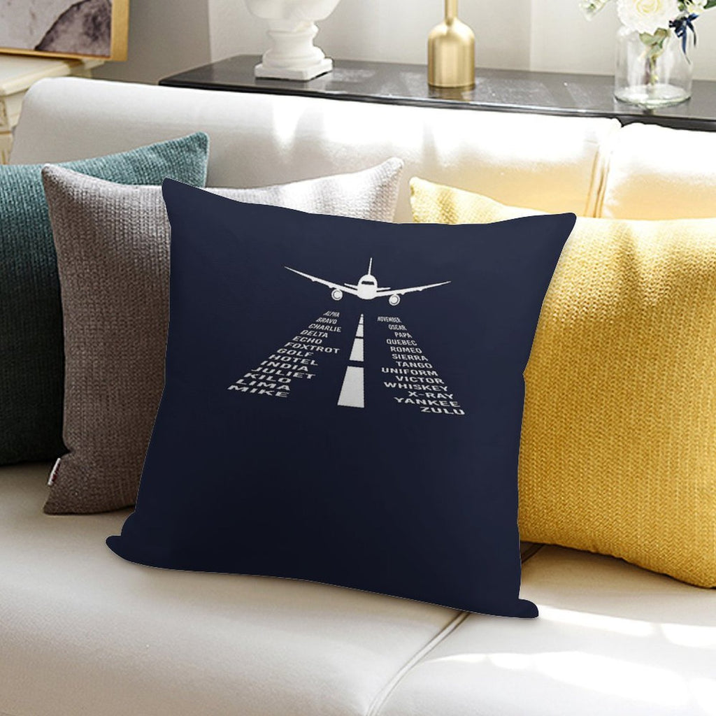 Airplane Phonetic Alphabet  Pilot Gift Soft Decorative Cover Throw Pillow