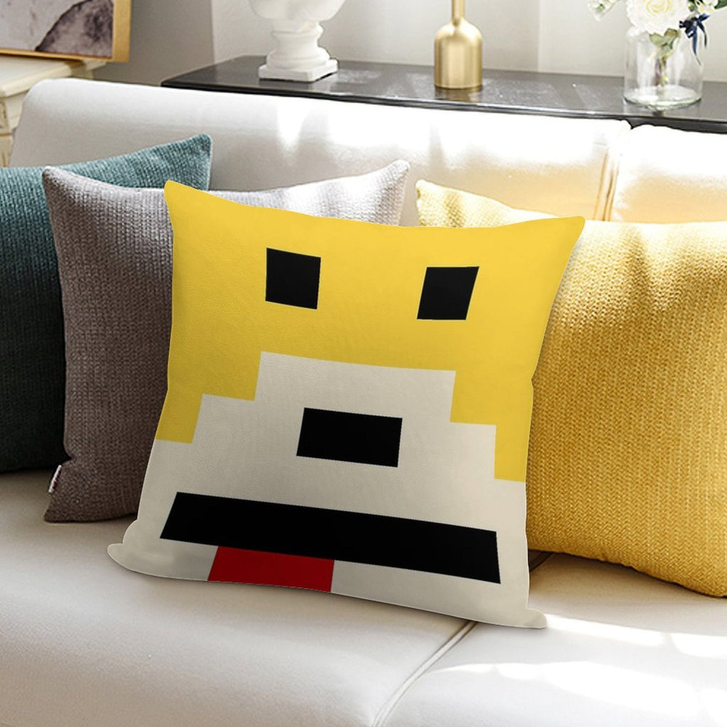 Mr. Oizo - Flat Eric Minimal Yellow Soft Skin-Friendly Throw Pillow