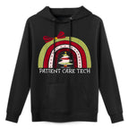 Merry Christmas Patient Care Tech Rainbow Funny Xmas Tree Relaxed Fit Hoodie