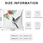 Hummingbird And Flower Soft Fade-Resistant Throw Pillow