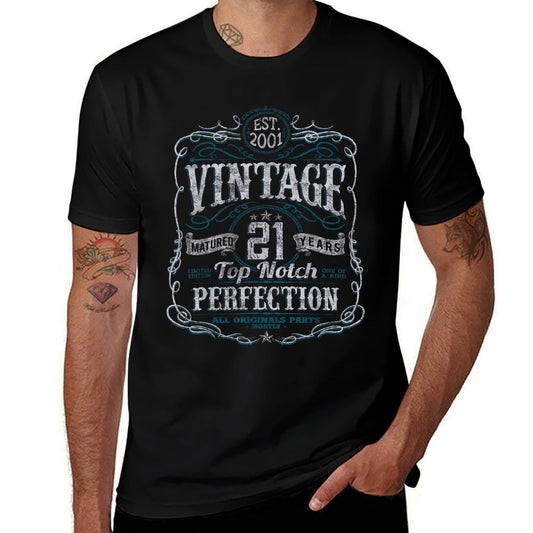 Vintage 2001 Limited Edition 21 Year Old 21st Birthday  Slim-fit Cut T-Shirt