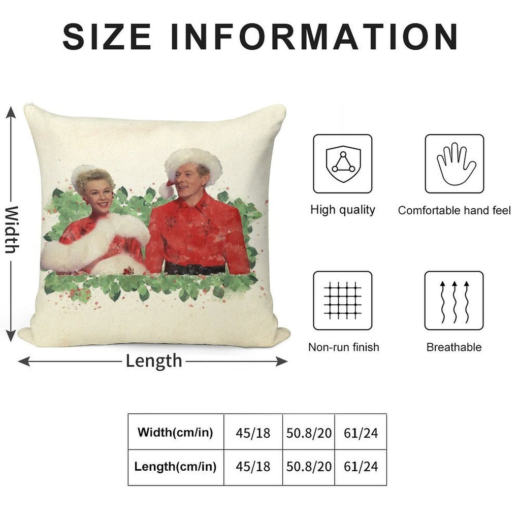 Phil & Judy (White Christmas) Soft Luxury Feel Throw Pillow