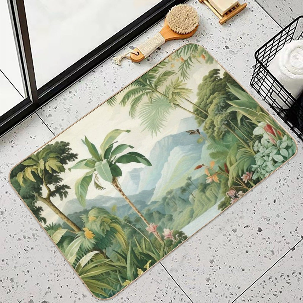 Vintage Tropical View  Toxin-Free Bath Mat
