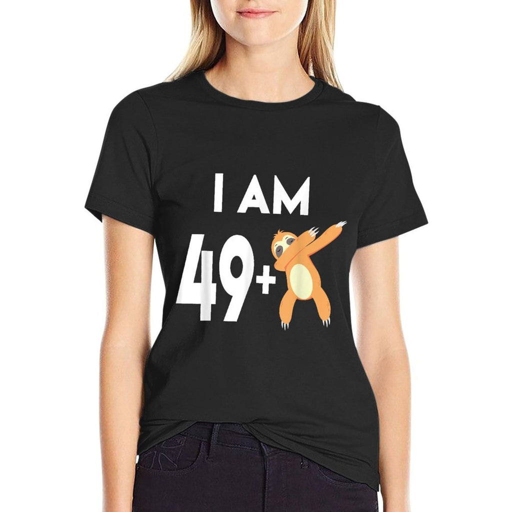 50 Years Old Sloth Gift 50th Birthday  Summer-ready Fabric T-Shirt