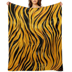 Colorful Fantasy Pattern Black Yellow Ornaments Zebra Tiger Fur Anti-pilling Throw Blanket