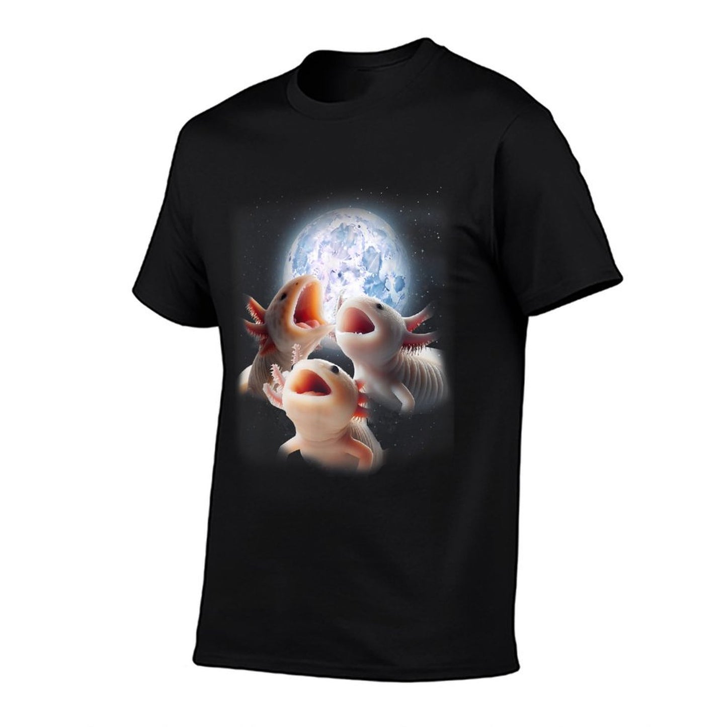 3 Axolotls Howling At The Moon Funny Axolotl Lover Kids Boy  Tagless Design T-Shirt