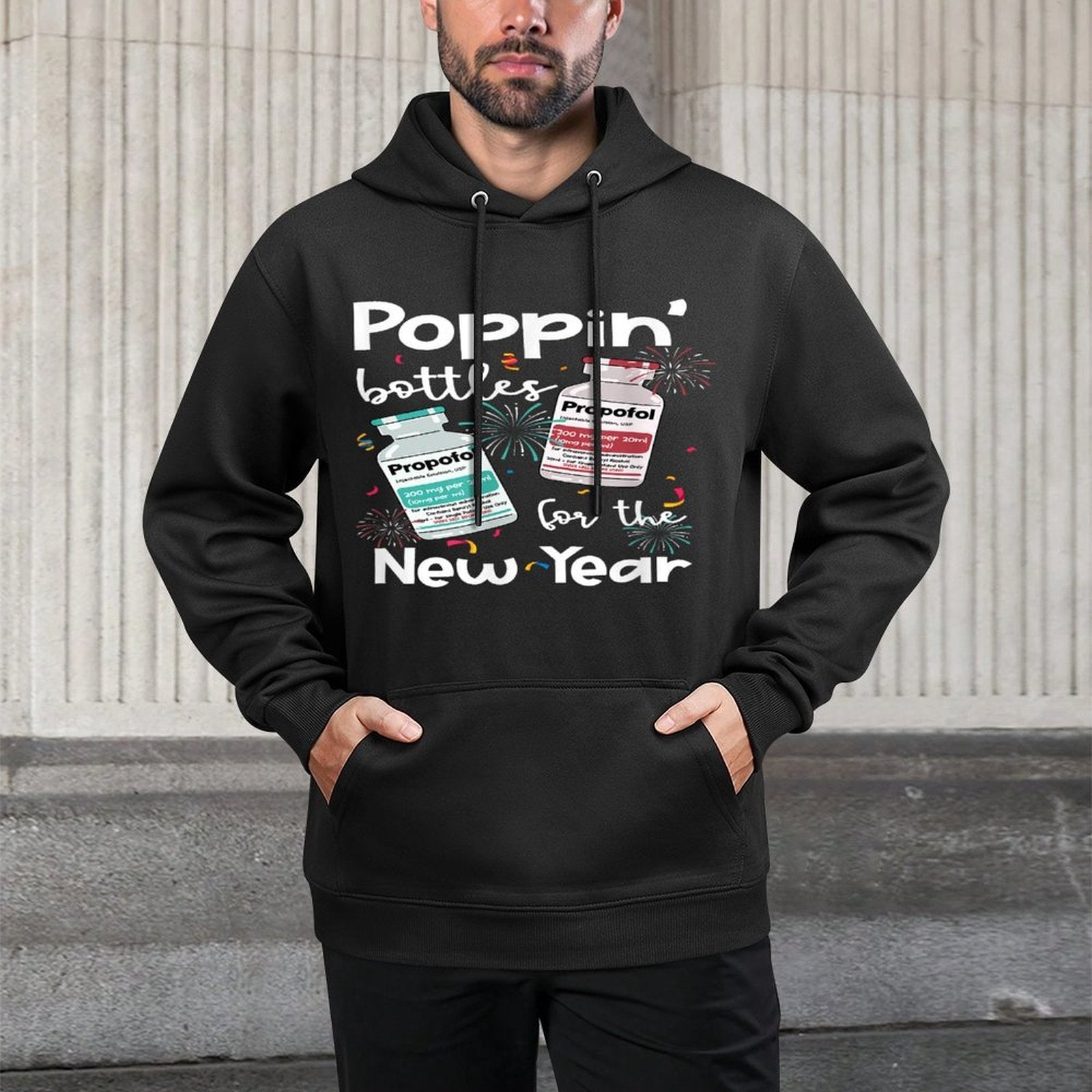 ICU Nurses New Year Eve Outfits Poppin Bottles PICU ER Nurse All-Day Comfort Hoodie
