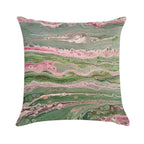 Pink And Green Striped Pour Soft Reinforced Edging Throw Pillow