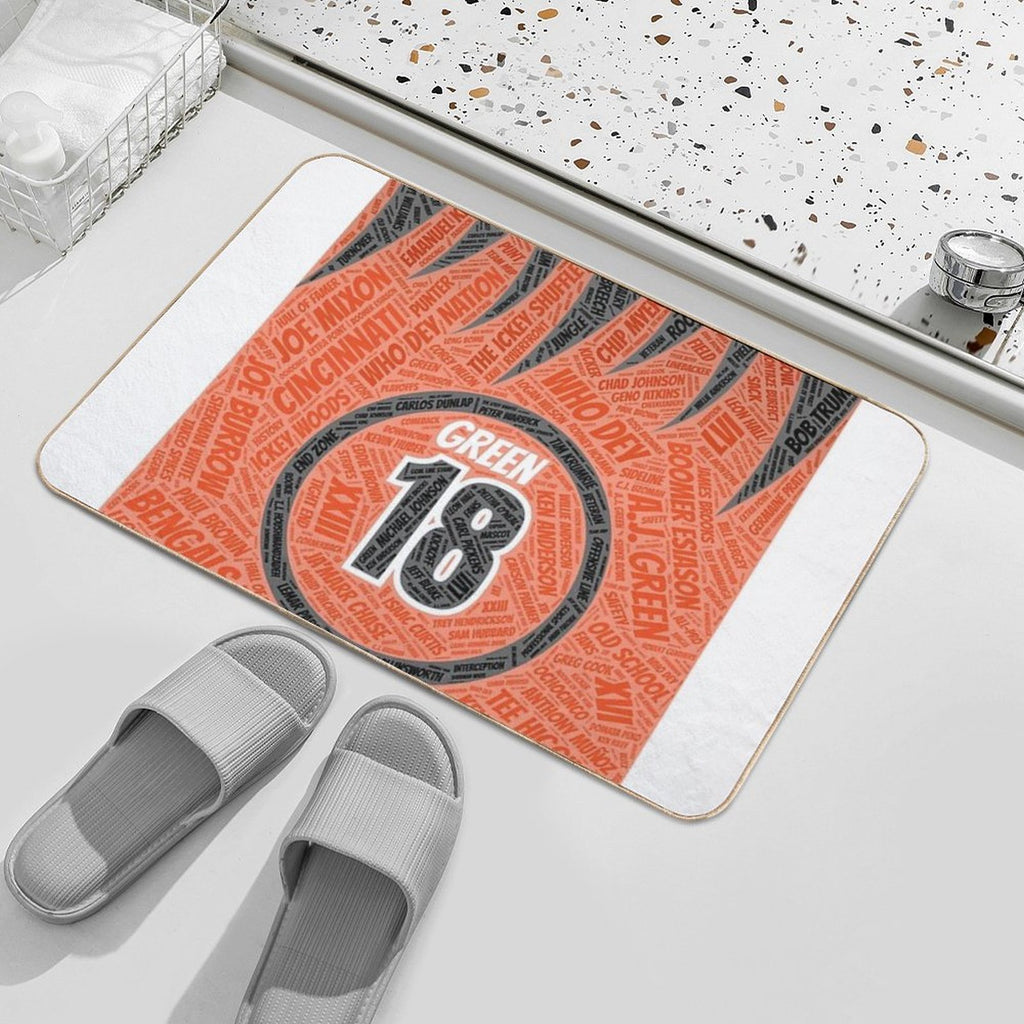 The Green Stipes  Dirt-Trapping Bath Mat