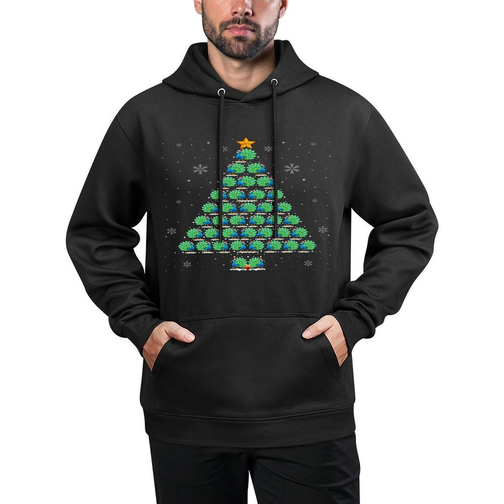 Peacock Lover Christmas Tree Lights Santa Hat Peacock Xmas Customizable Surface Hoodie