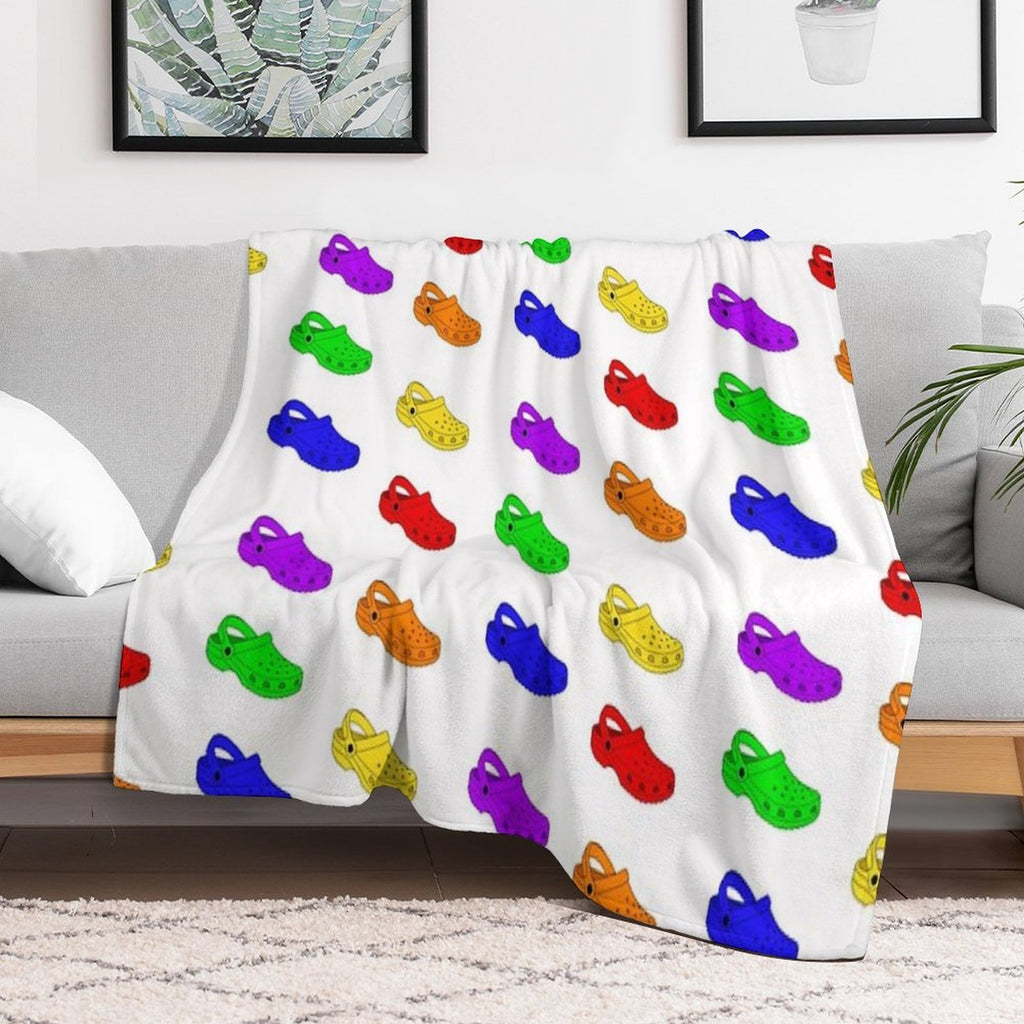 Rainbow Crocs Pack Comfort Throw Blanket