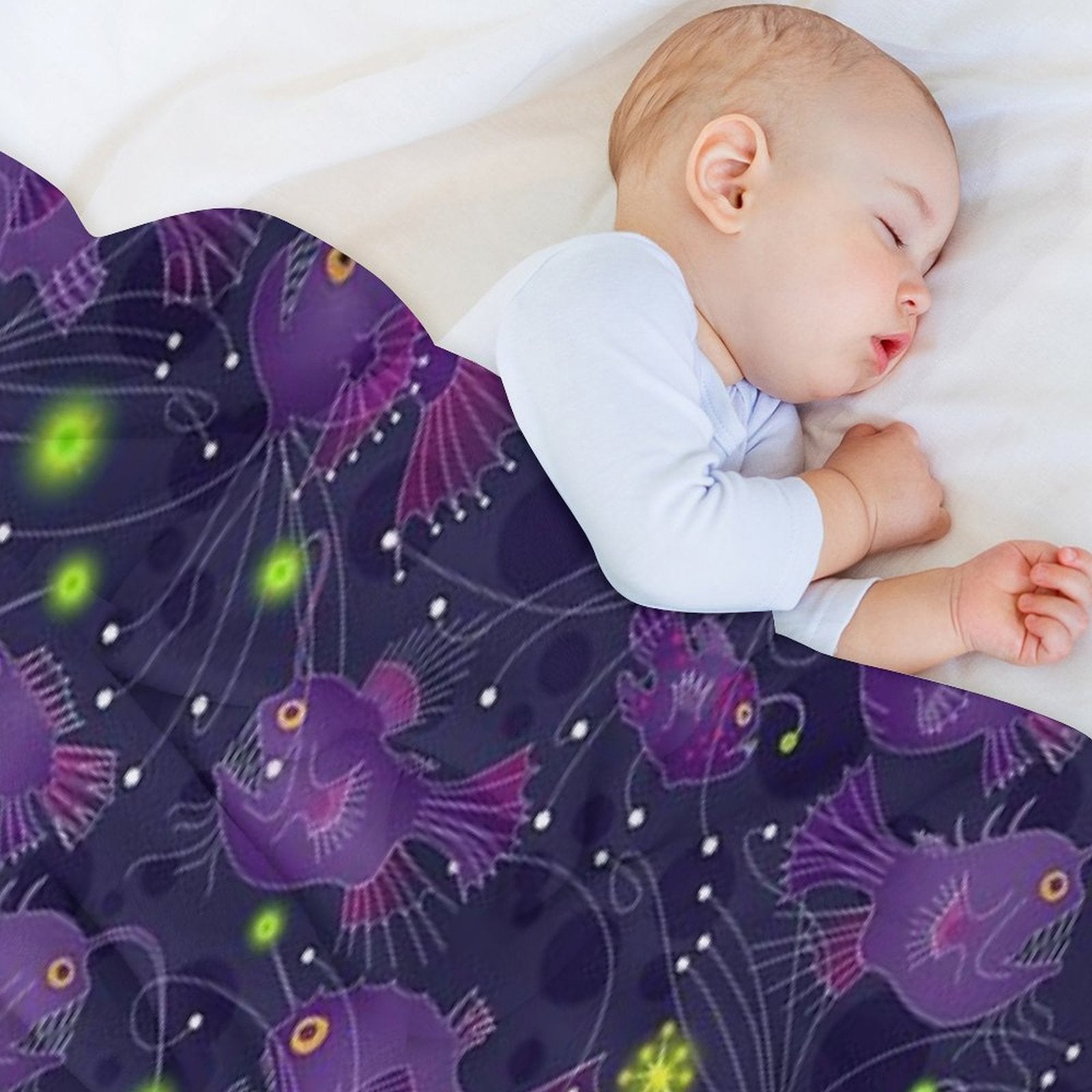 Angler Fish Purple Premium Throw Blanket