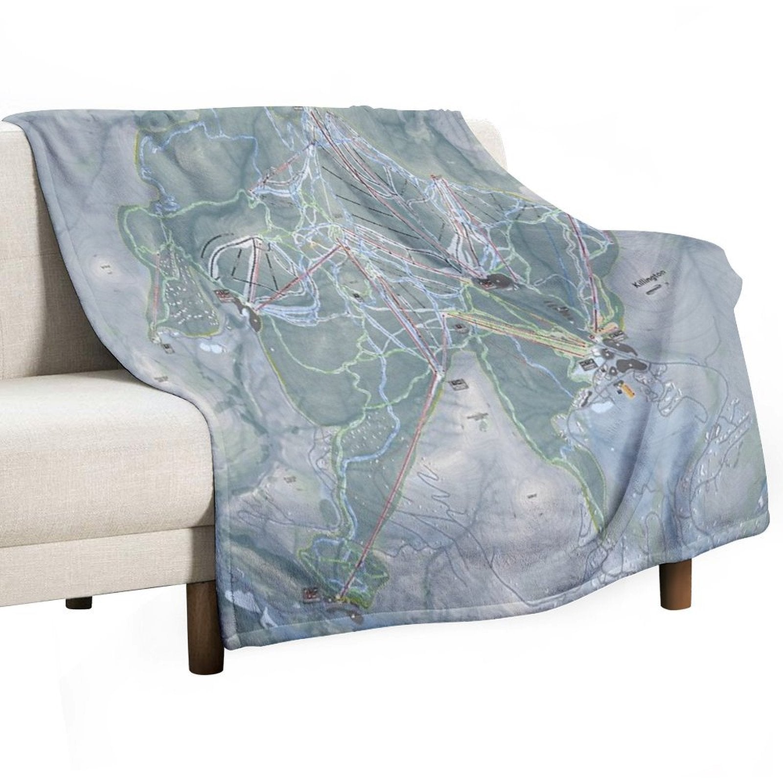 Killington Resort Trail Map Eco-conscious Throw Blanket