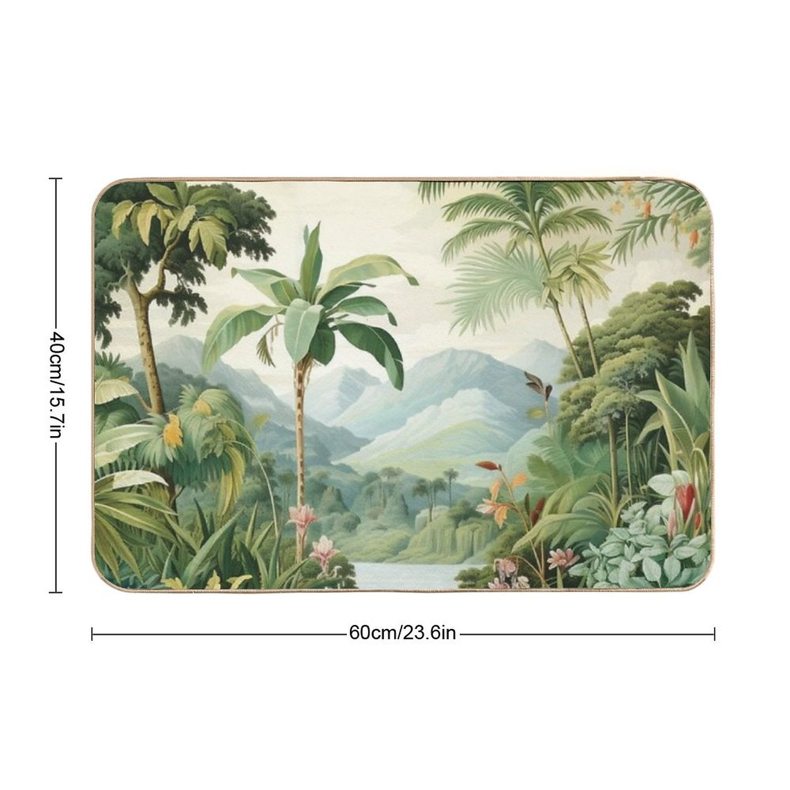 Vintage Tropical View  Toxin-Free Bath Mat