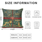 GREENERY FOREST ANIMALS ,LION ,FOX,PHEASANT AND DOES Red Green Floral Tapestry Soft Ultra-Soft Texture Throw Pillow