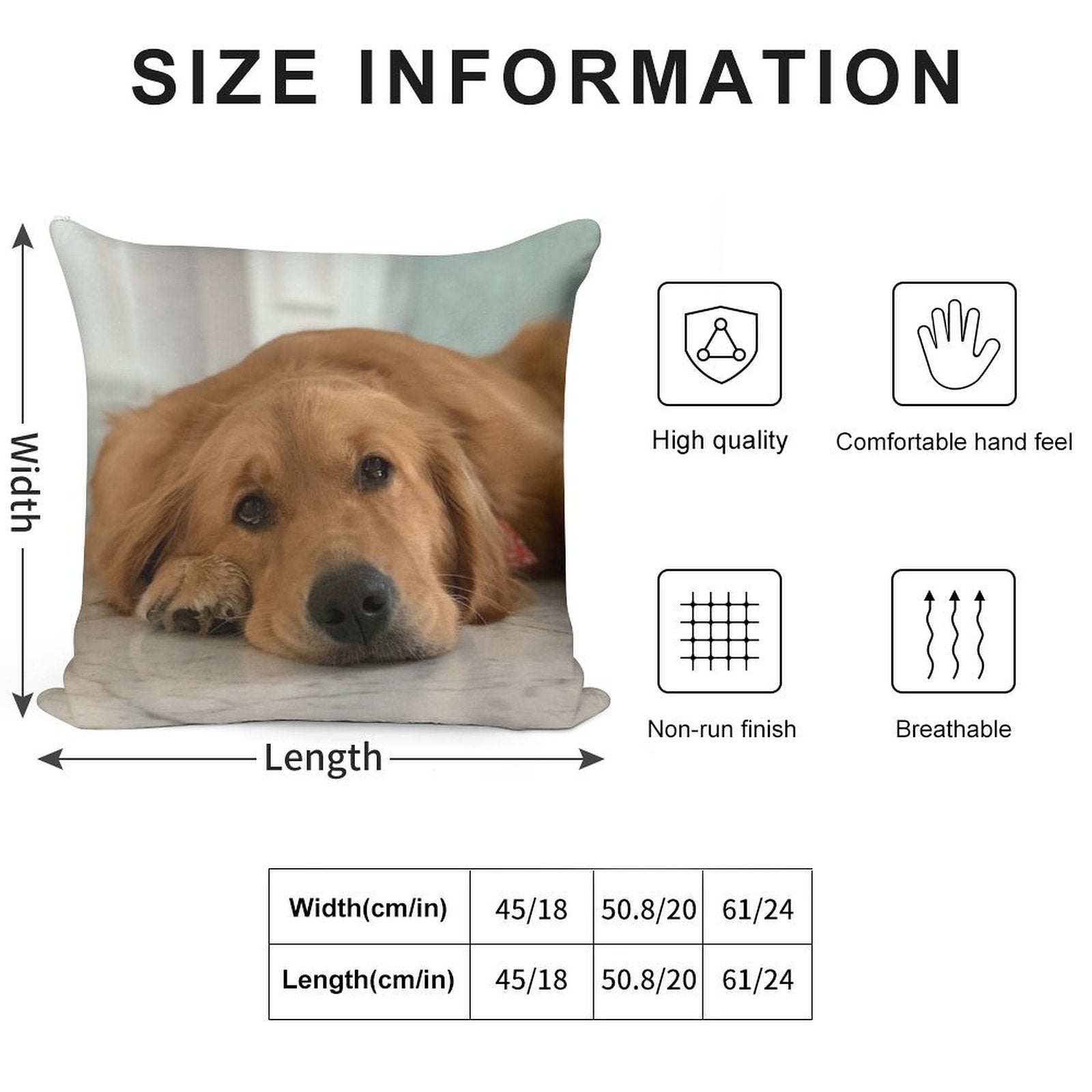 Golden Retriever Soft Home Decor Throw Pillow