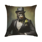 Gorilla Portrait Art Soft Hidden Zipper Throw Pillow