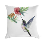 Hummingbird And Flower Soft Fade-Resistant Throw Pillow