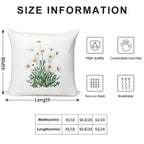 Hand Painted White Margaret Daisy Watercolor Soft Washable Throw Pillow