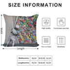 Behind The Curtain Banksy Soft Washable Throw Pillow