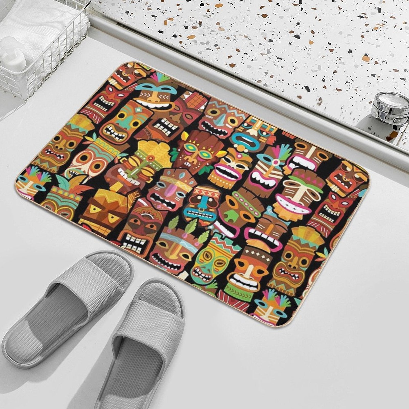 Tiki Pattern  Odorless Bath Mat