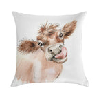 Funky Cow Soft Hidden Zipper Throw Pillow