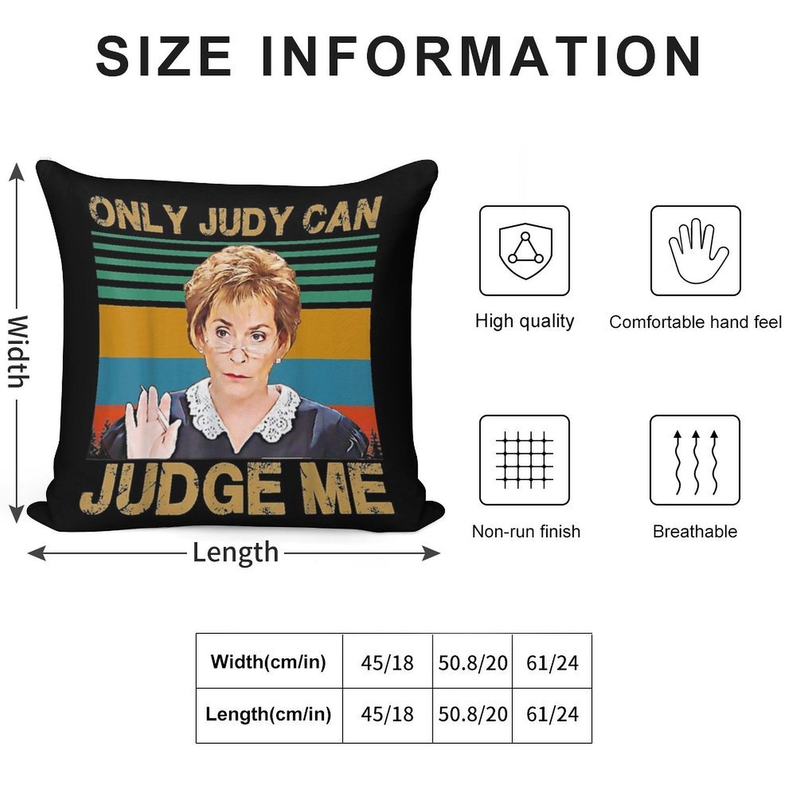 Funny Only Judy Can Judge Me Retro Vintage Soft Warmth Comfort Throw Pillow