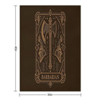 Barbarian Character Class Emblem Tabletop TTRPG Premium Throw Blanket