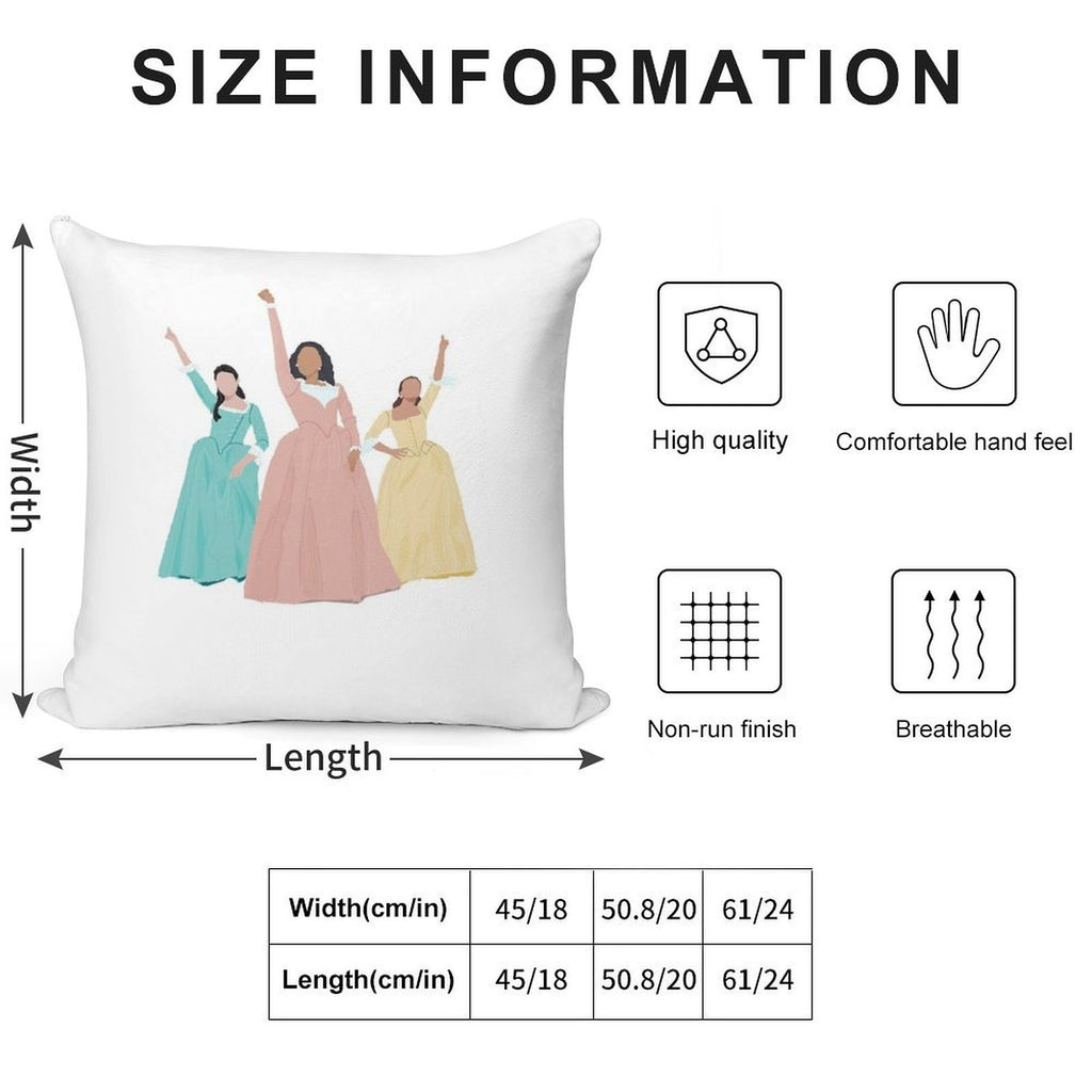 Schuyler Sisters! Soft Skin-Friendly Throw Pillow