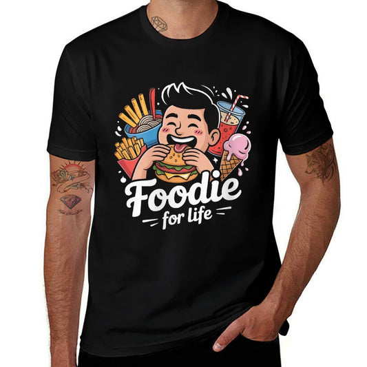 Womens Foodie for Life Funny Cartoon Snack Lover  Vintage-inspired T-Shirt