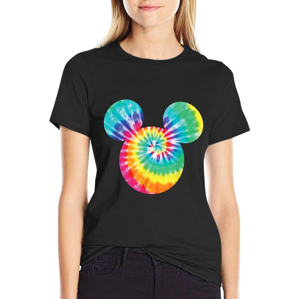 Disney Mickey Mouse Icon Rainbow Tie-Dye  Relaxed-fit T-Shirt