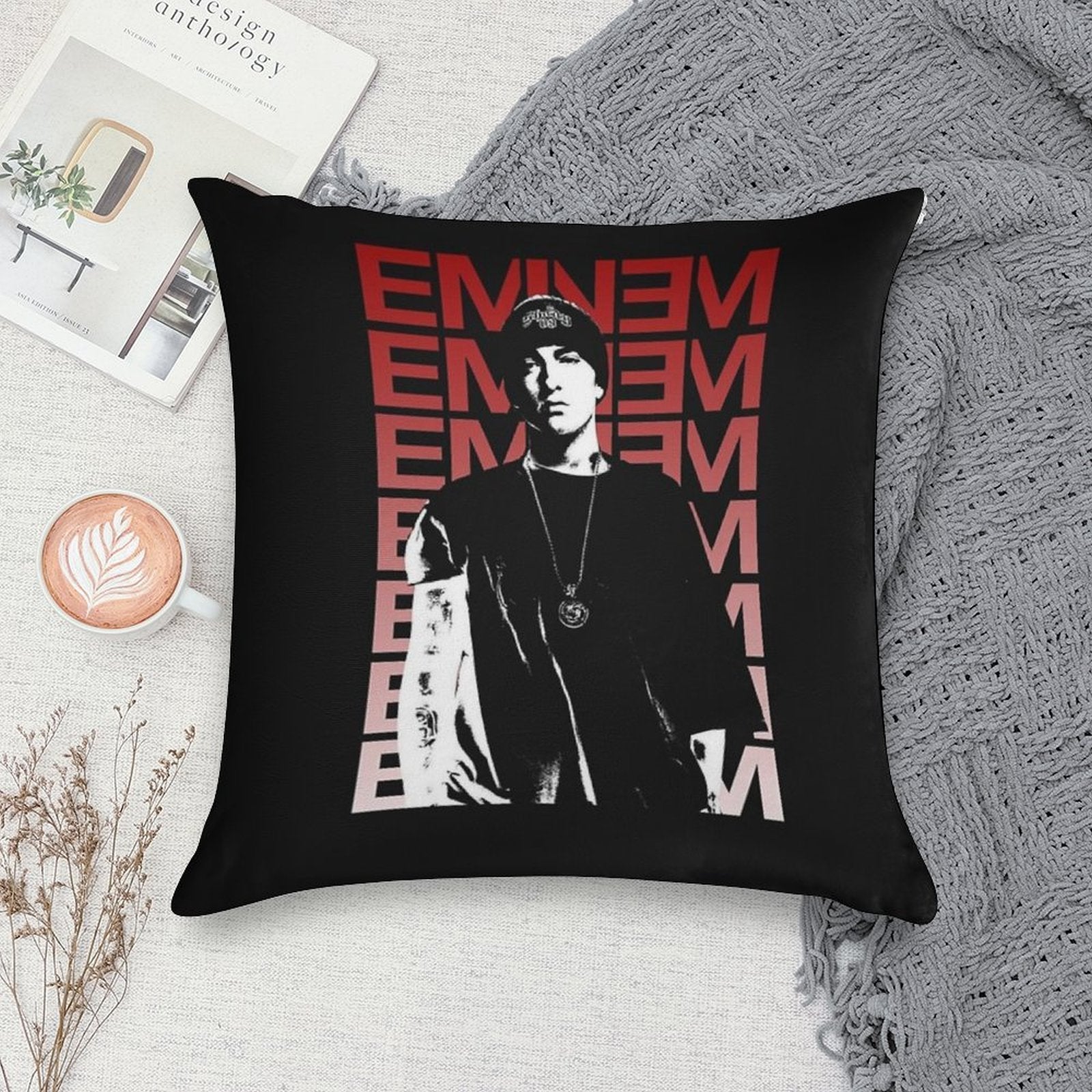Rap Em Best Selling Eminem Soft Skin-Friendly Throw Pillow
