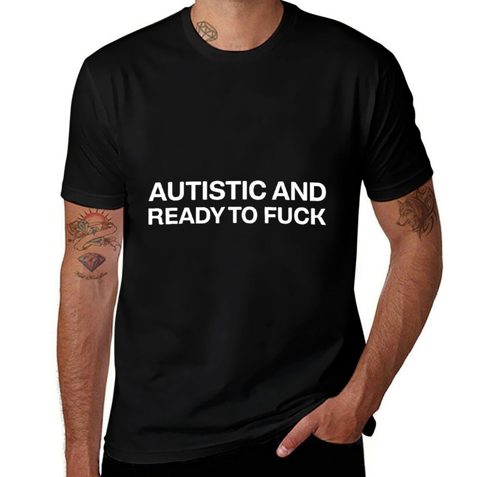 Autistic And Ready To Fuck Funny Autism  Vintage-inspired T-Shirt