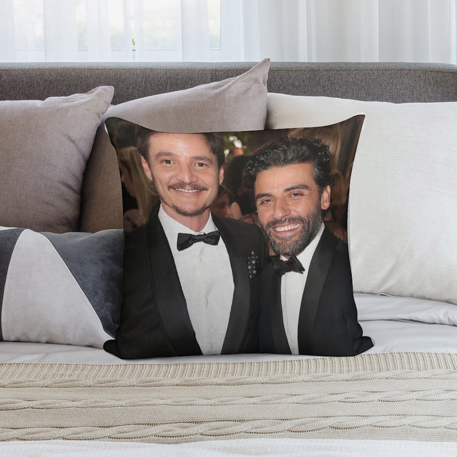Oscar Isaac & Pedro Pascal Soft Anti-Pilling Throw Pillow