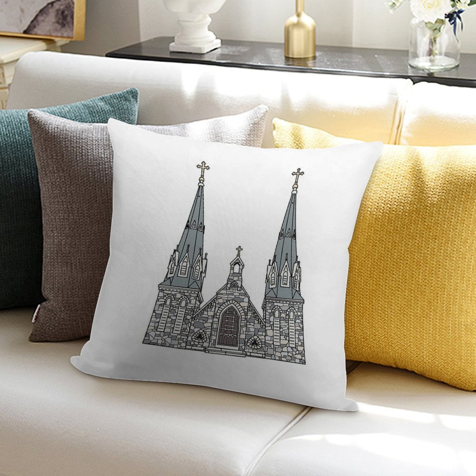 Villanova Church Soft Luxury Feel Throw Pillow