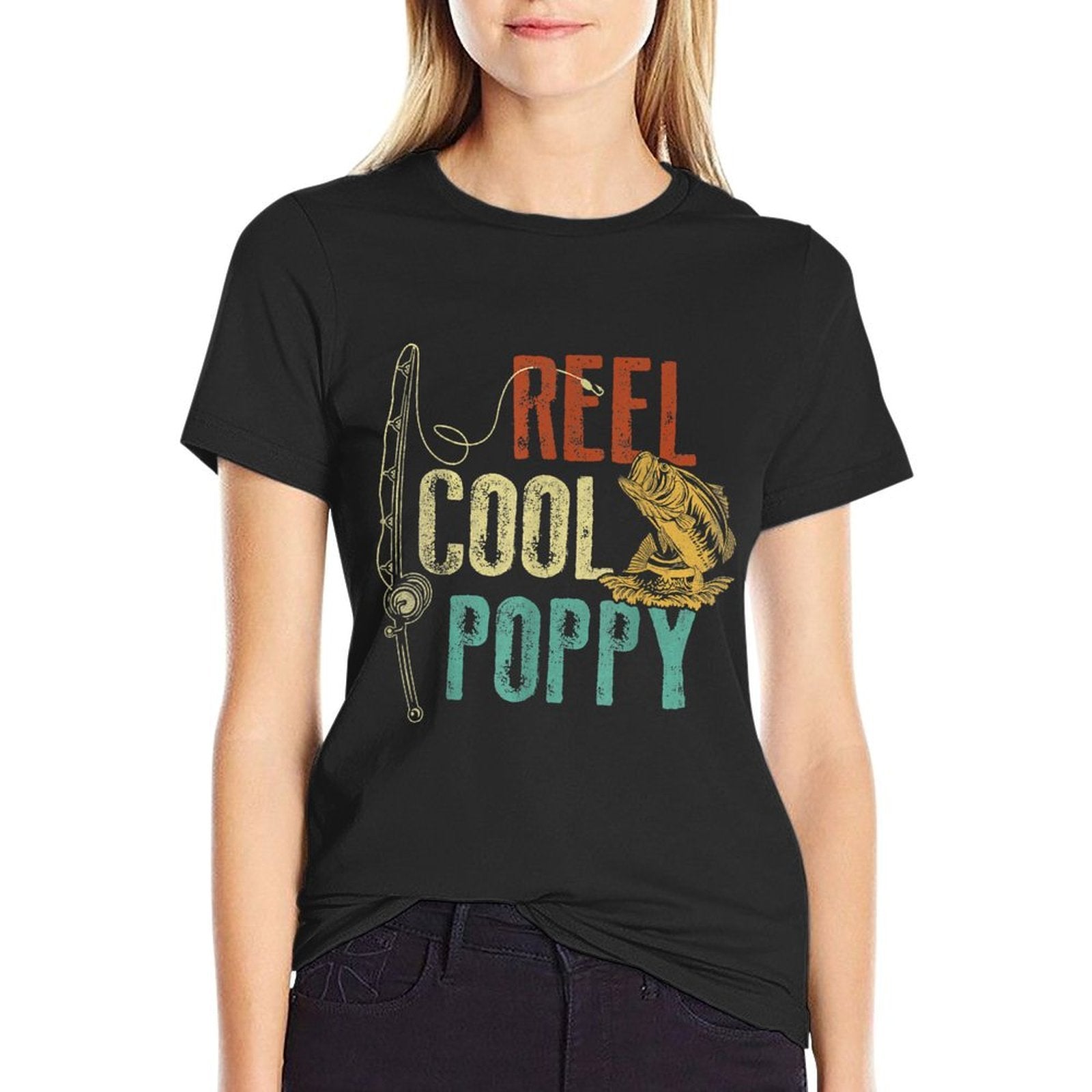Reel Cool Poppy Fishing Grandpa Gift Fathers Day Fisherman  Moisture-wicking T-Shirt