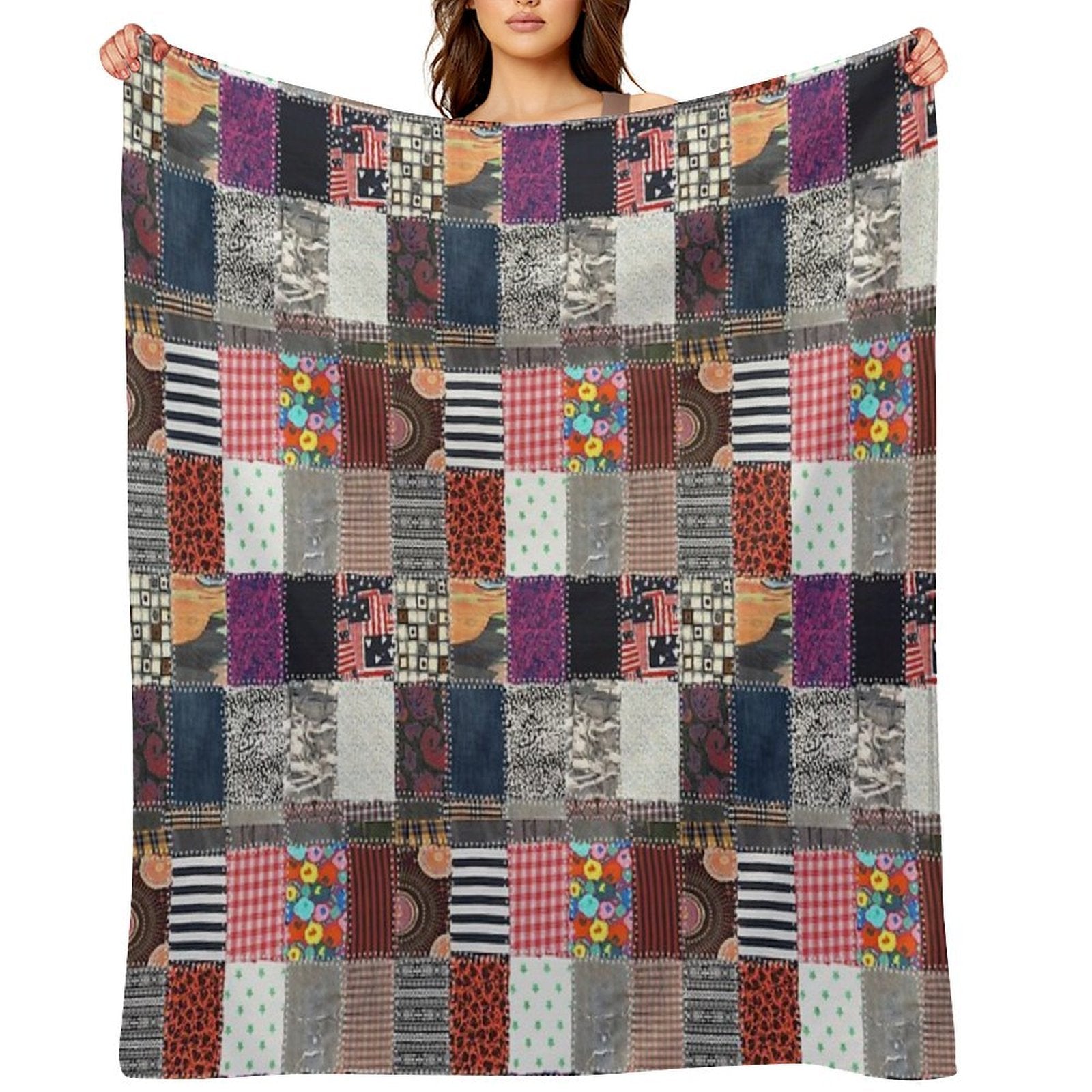 Patchwork Fabrics Premium Throw Blanket
