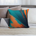 Orange And Teal Abstract 1 Big Soft Decorative Cover Throw Pillow
