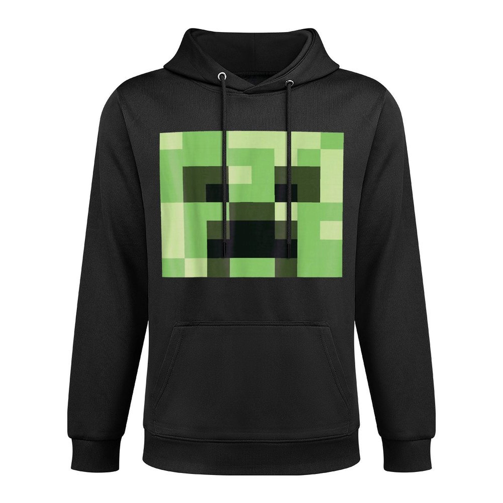 Minecraft Creeper Big Green Pixel Face Shape Retention Hoodie