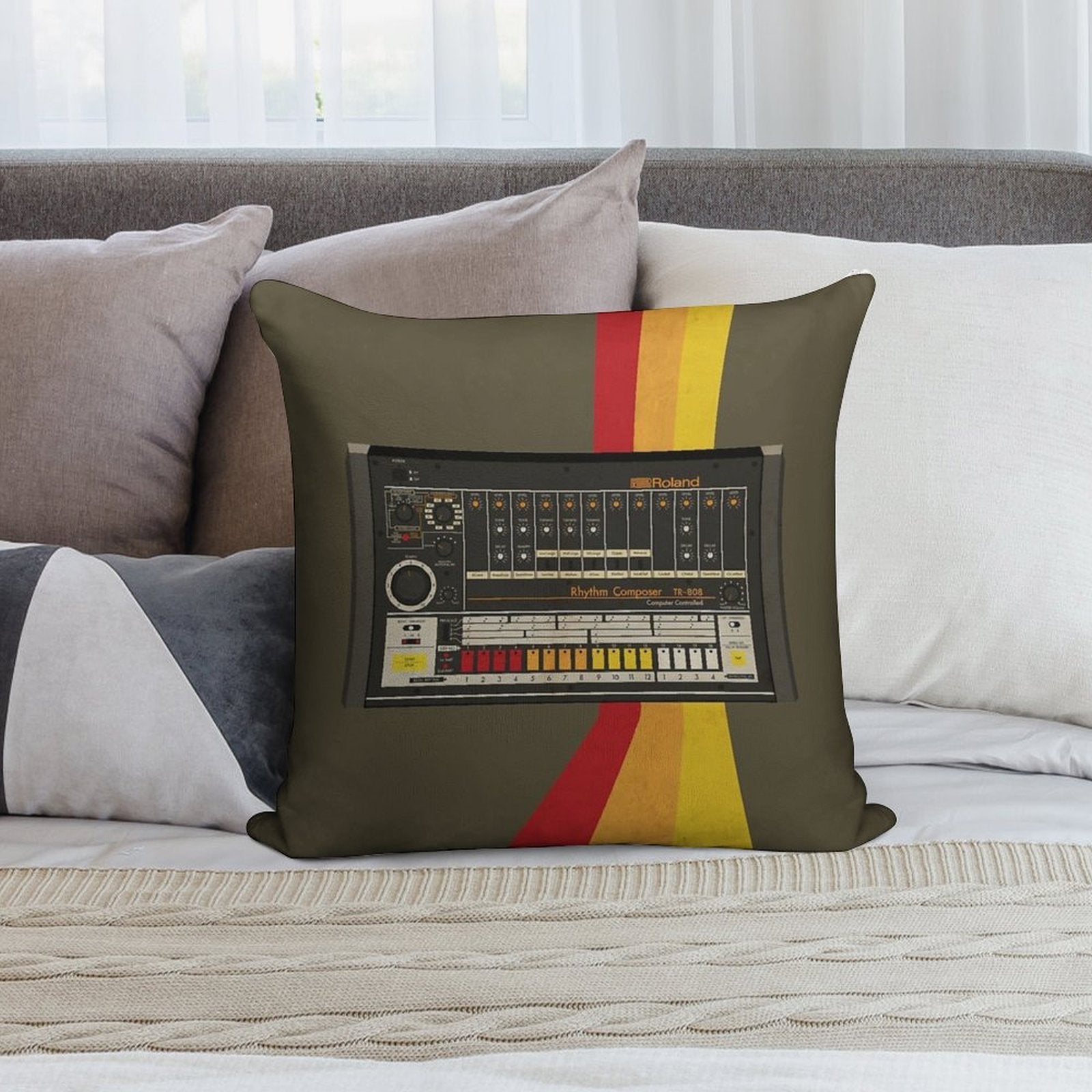 TR-808 Soft Anti-Pilling Throw Pillow